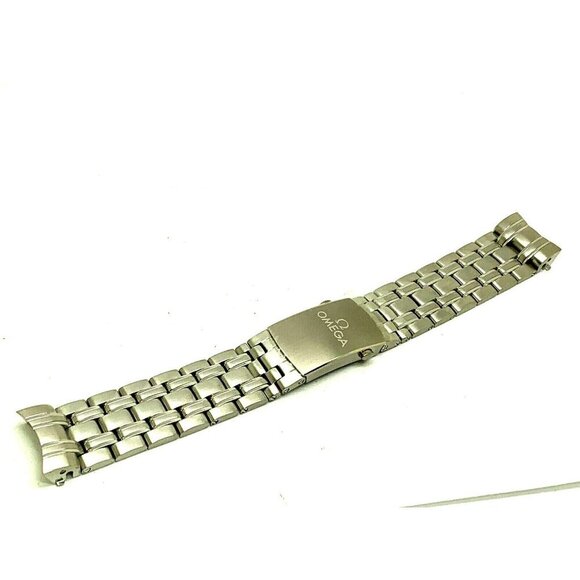 Omega Seamaster Men's Watch Replacement Bracelet Silver Steel Band 21mm Lug - Picture 2 of 8
